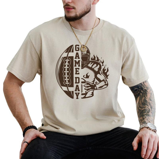Game Day Men Graphic Tee, Football Day Shirt, Football Season Unhinged Tee, Football Lover T-shirt For Men, Game Day Men's Top, Menswear