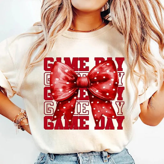 Game Day Shirt, Coquette Bow Shirt, Touchdown Season, Fall Graphic Tee, Autumn Shirt, Shirt for Women, Football Mama, Football Season, shirt trend 2025