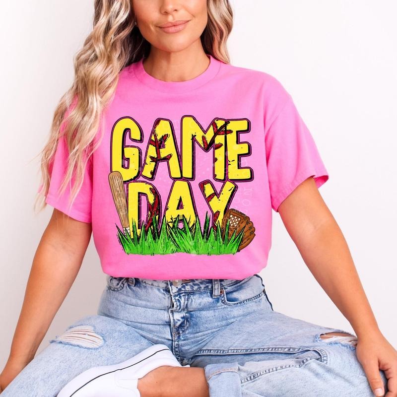 Game Day Softball Inlay DTF Transfers - THIS IS NOT A SHIRT Hoodie, Sweatshirt | InkThreadWorks.com