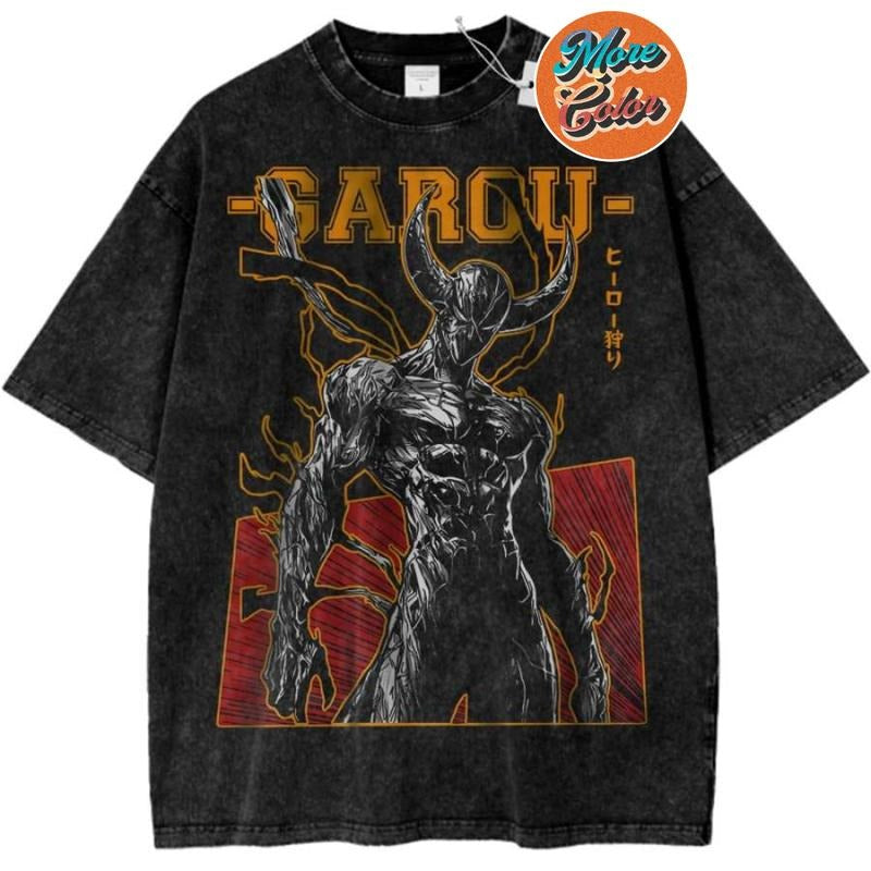 Garou Shirt, One Punch Man Anime Shirts, Cotton Unisex T-shirt, Crew Neck, Size S- 3XL, Menswear Top, Womenswear Top Underwear Streetwear