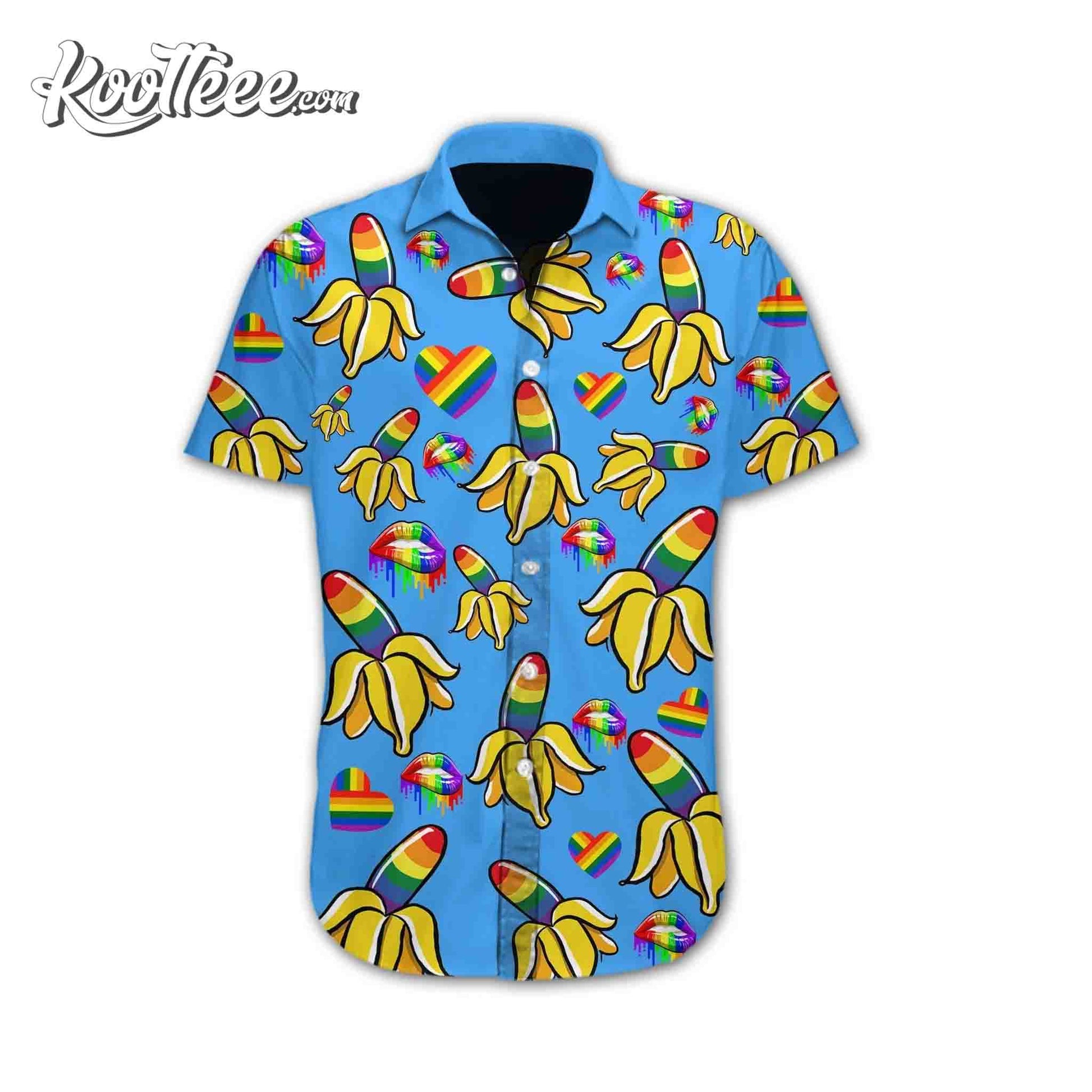 Gay Pride Gift Banana Rainbowl Hawaiian Shirt