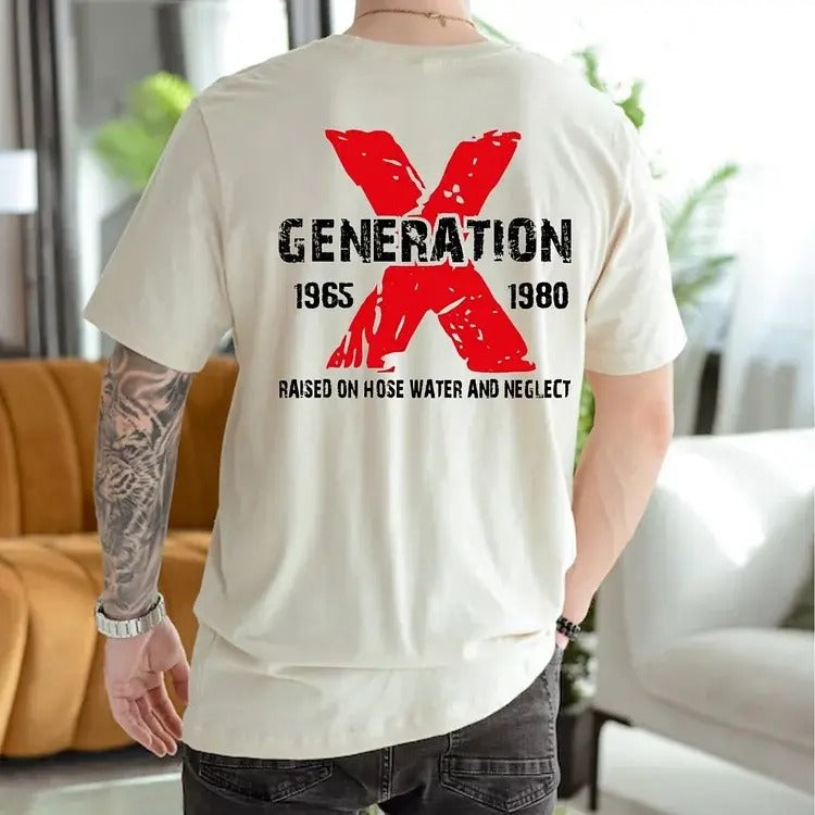 Gen X Raised On Hose Water And Neglect Shirt, Childhood Memories, Funny Quotes Shirt, Generation 1965 1980, Unisex Tee,...