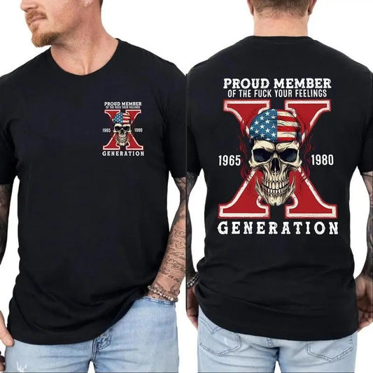 Gen X Skull Shirt, Generation X New Version Two Side T-Shirt Unisex Hoodie, Sweatshirt | InkThreadWorks.com