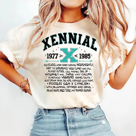 Generation X Ennial Tshirt, Trendy Funny Adult Humor Gen X Tshirt, Funny And Sarcastic, 1977 1985 Birthday, Unisex Short Sleeve Tee, Casual Clothing