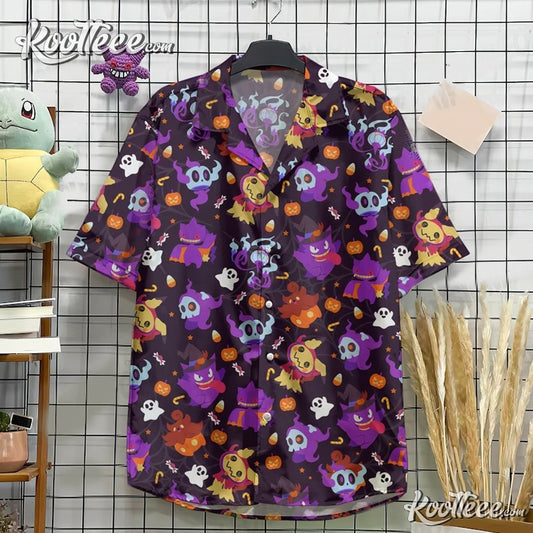 Gengar Halloween Pattern Hawaiian Shirt