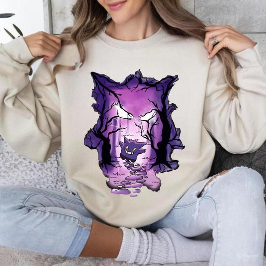 Gengar Sweatshirt, Moonster Ghost Shirt, Kaiju Themed, Retro 90s Gengar Shirt, Gift For Her Him, All Sizes Hoodie