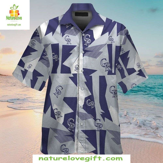 Colorado Rockies Hawaiian Shirt Geometric Game Day Baseball Apparel