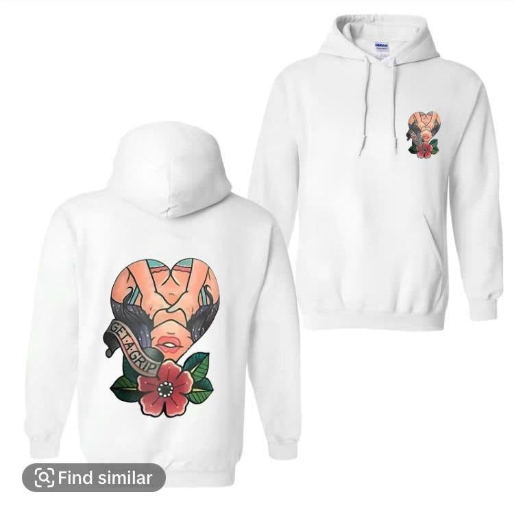 Get A Grip Floral Lady Print Men's T-shirt Hoodie Motorcycle Shirt Cotton Menswear Unisex Domestic Hoodie T-Shirt...