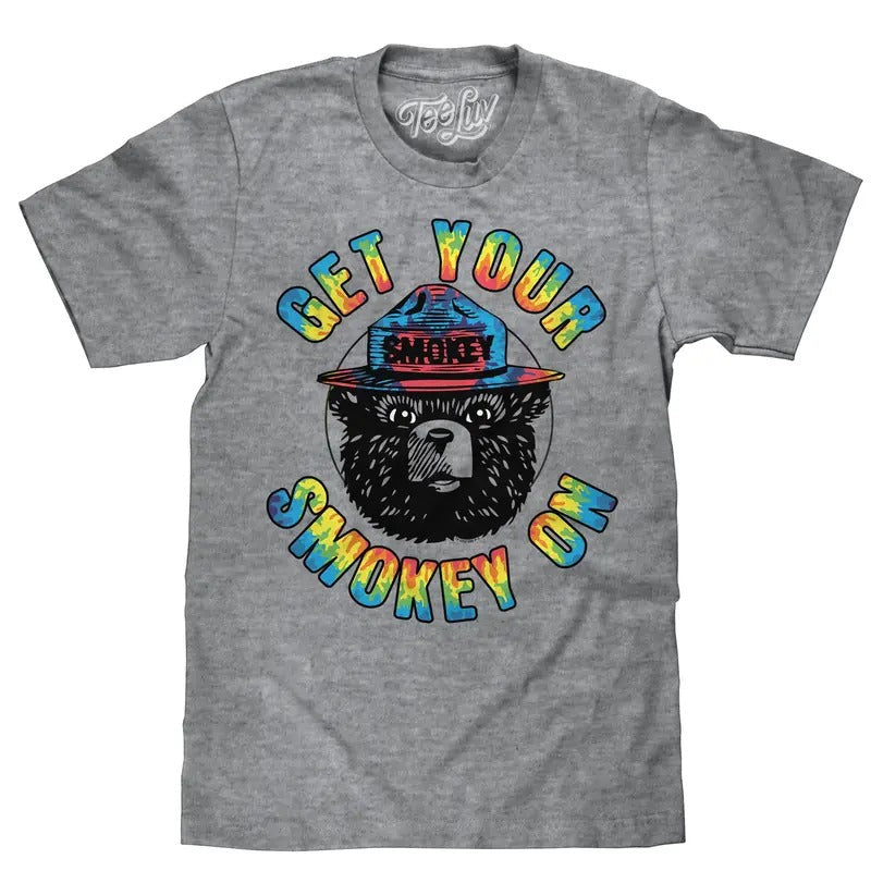 Get Your Smokey On Tie Dye T-Shirt - Gray Hoodie, Sweatshirt | InkThreadWorks.com