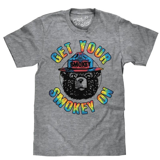 Get Your Smokey On Tie Dye T-Shirt - Gray Hoodie, Sweatshirt | InkThreadWorks.com