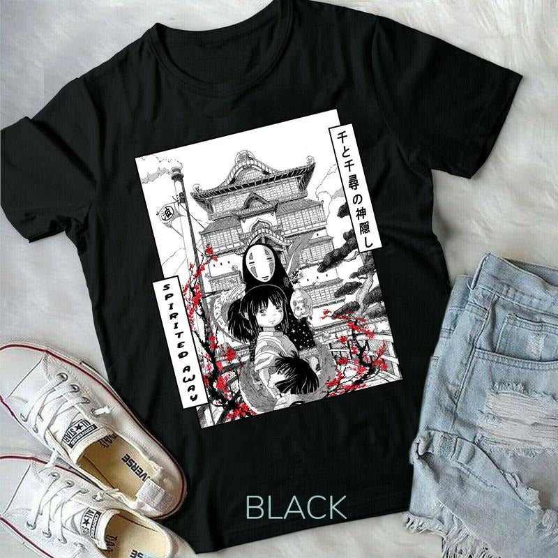 Ghibli Inspired Spirited Away,No Face Black and white new Unisex T-Shirt S-4XL Hoodie, Sweatshirt | InkThreadWorks.com