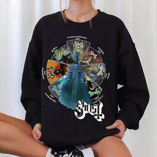 Ghost Albums Ver 2 Sweatshirt, Ghost Band BC Rock Lover TShirt Hoodie C | InkThreadWorks.com