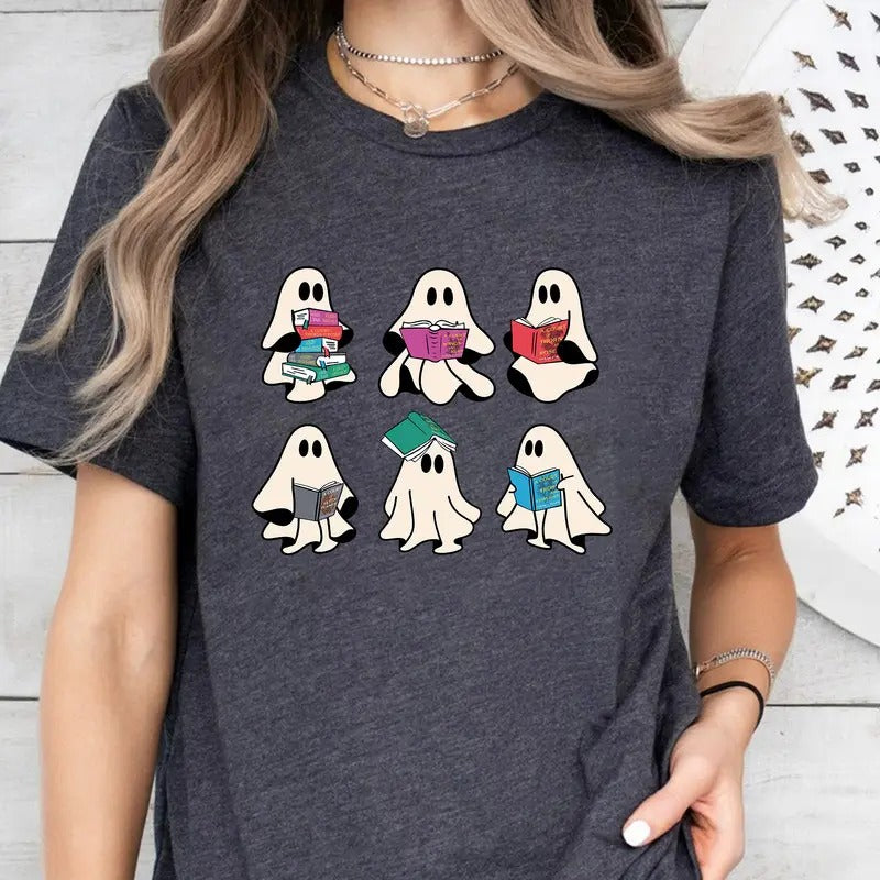 Ghost Book T-Shirt, Halloween Book T-Shirt, Bookish Ghost Sweatshirt, Book Ghosts Shirt, Ghost Halloween Shirt, Halloween...