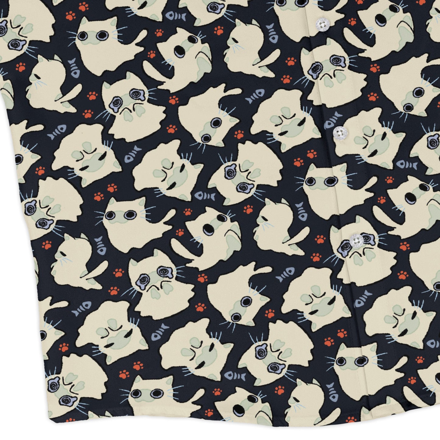 Ghost Cats Long Sleeve Button Up Shirt