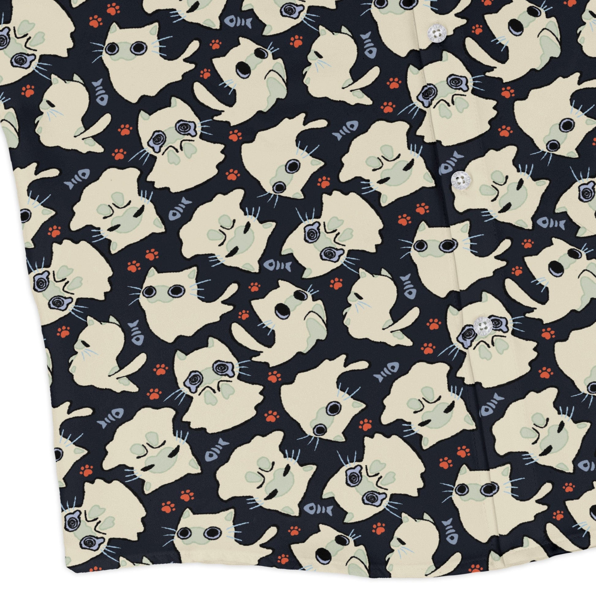Ghost Cats Long Sleeve Button Up Shirt