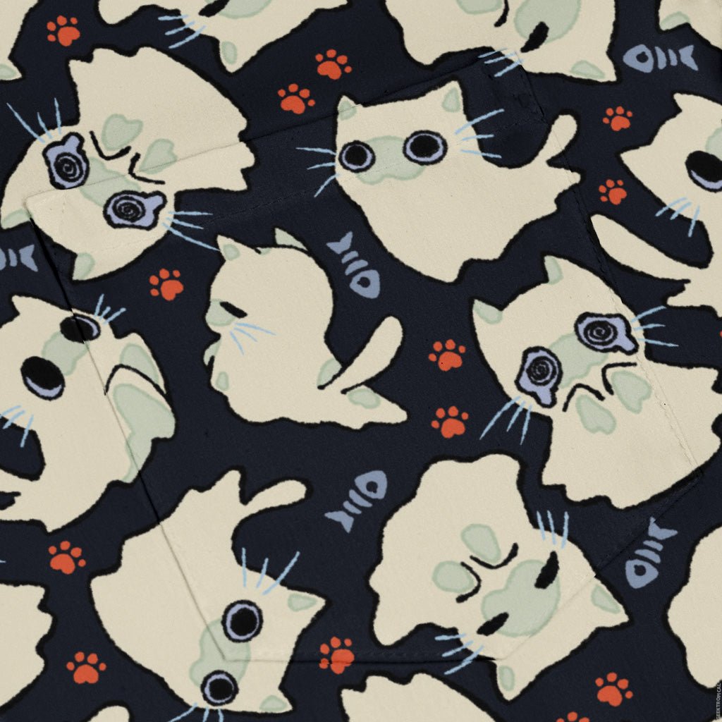 Ghost Cats Long Sleeve Button Up Shirt