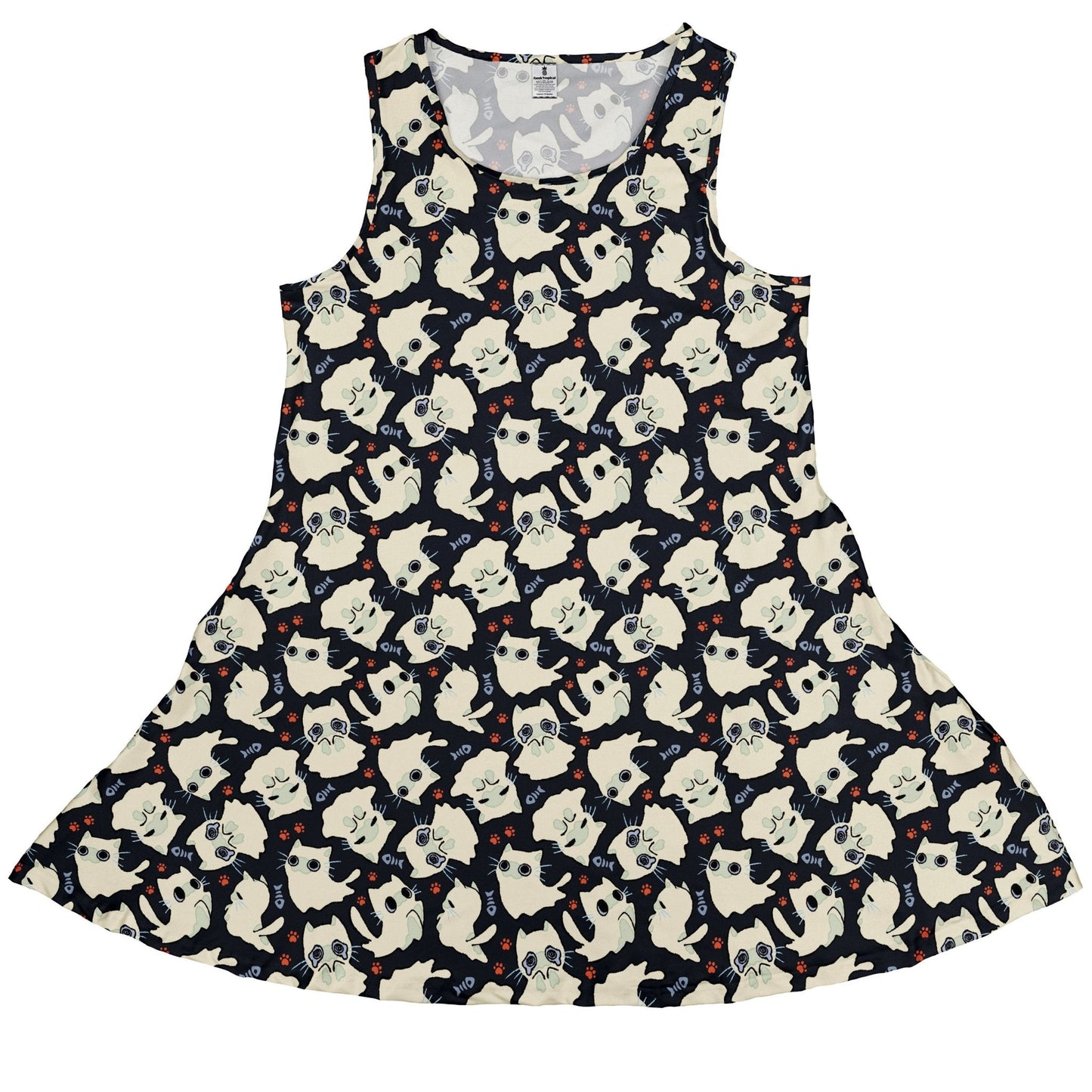 Ghost Cats Sleeveless Dress
