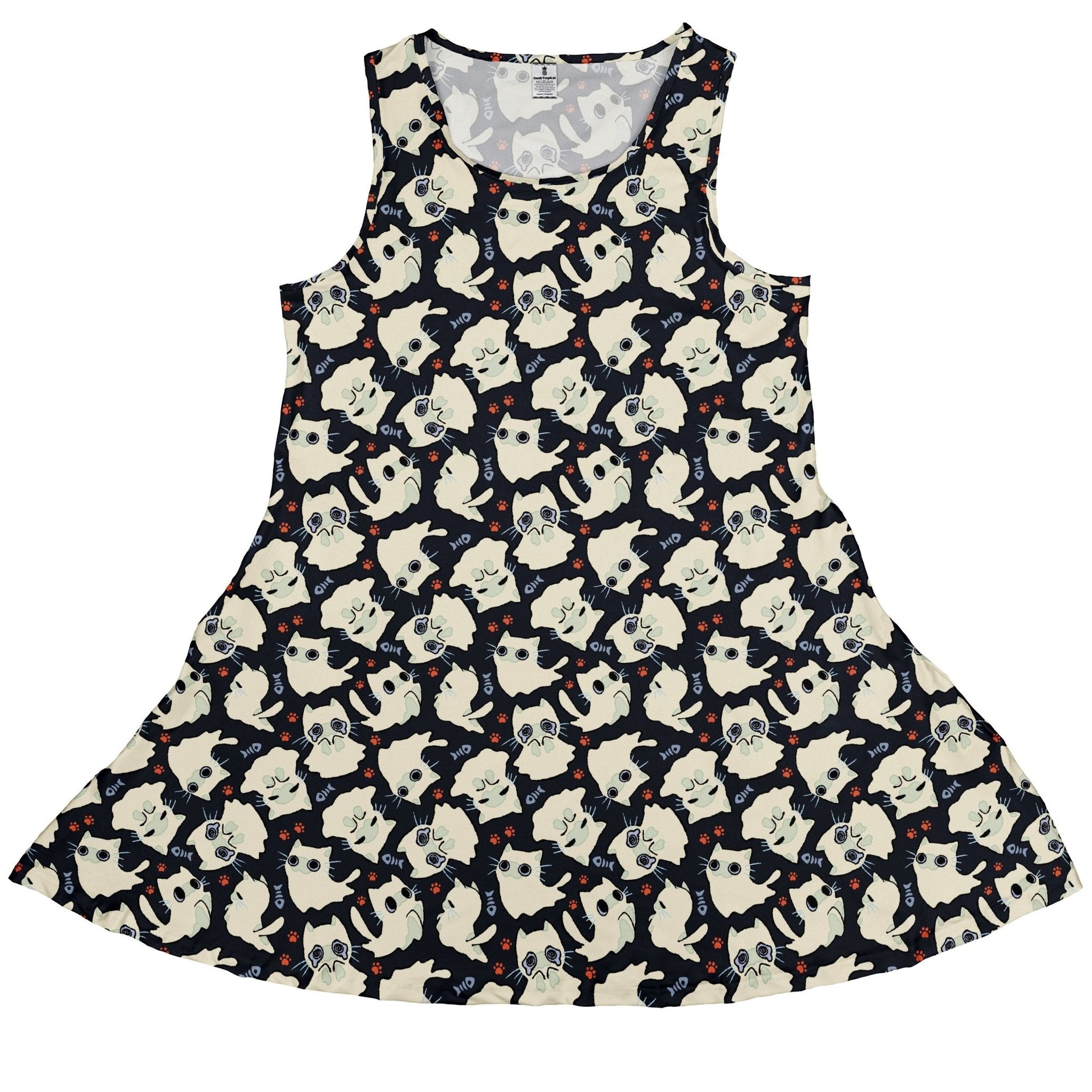 Ghost Cats Sleeveless Dress