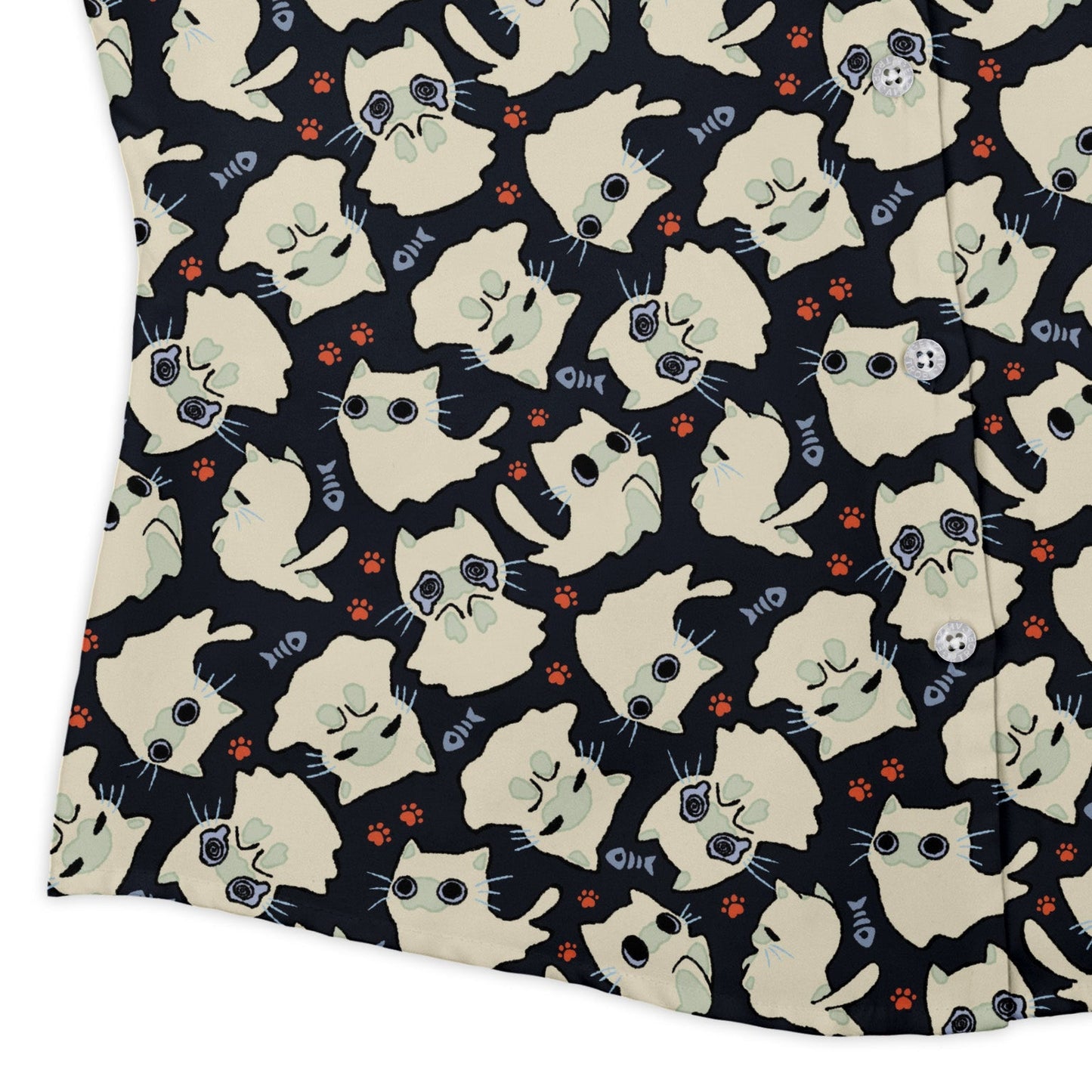 Ghost Cats Curvy Button Up Shirt