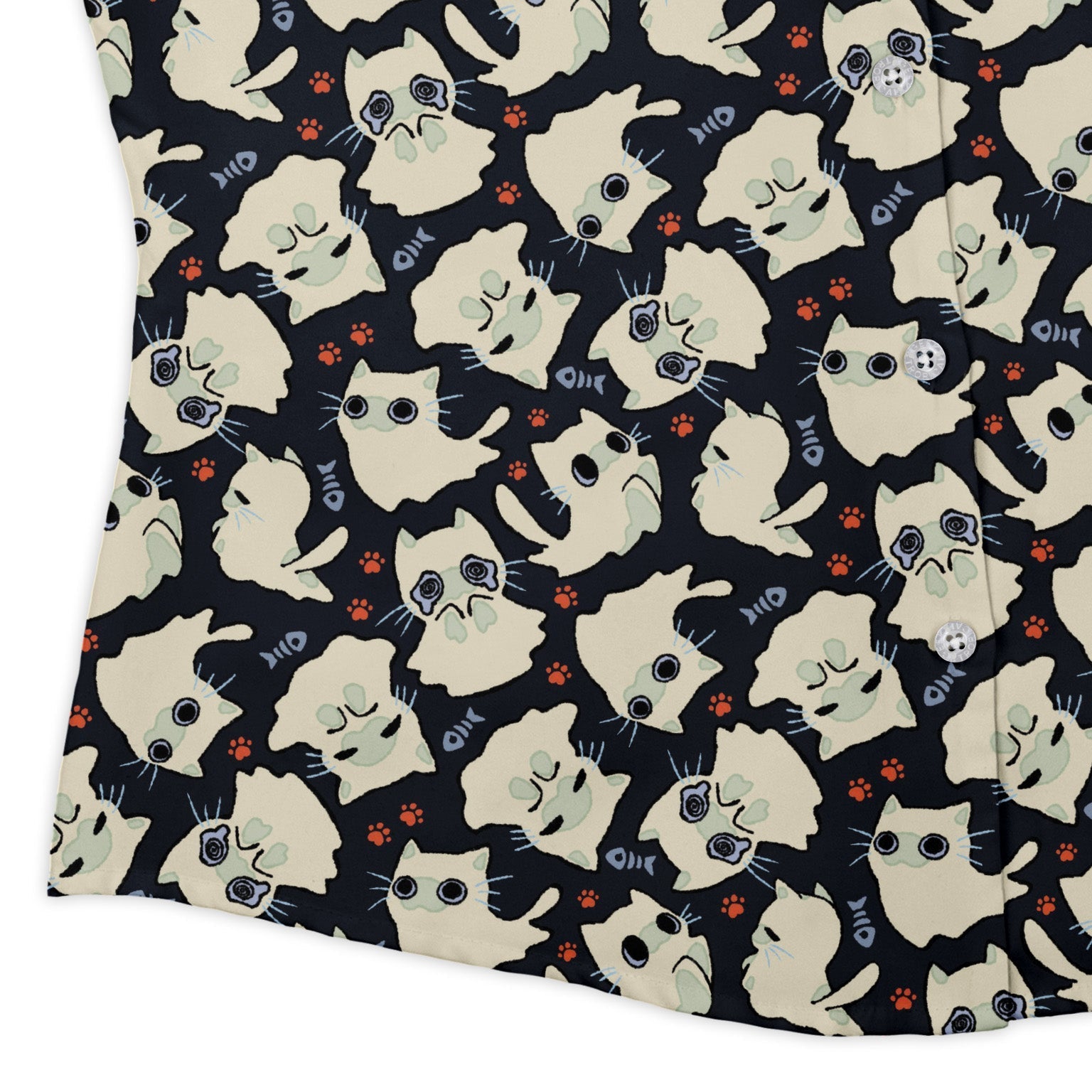 Ghost Cats Curvy Button Up Shirt