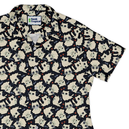 Ghost Cats Curvy Button Up Shirt