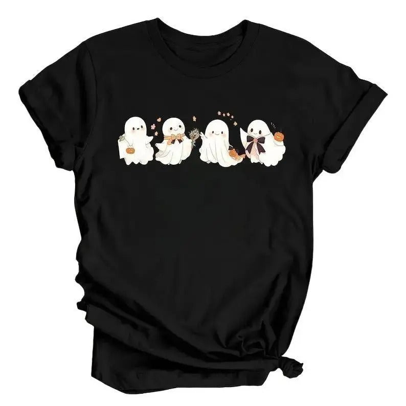 Ghost Halloween Shirt, Vintage Ghost Shirt, Cute Floral Ghost Shirt, Ghost With Flower Shirt, Autumn Fall Season Shirt...