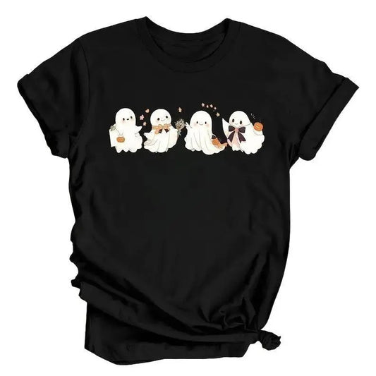 Ghost Halloween Shirt, Vintage Ghost Shirt, Cute Floral Ghost Shirt, Ghost With Flower Shirt, Autumn Fall Season Shirt...