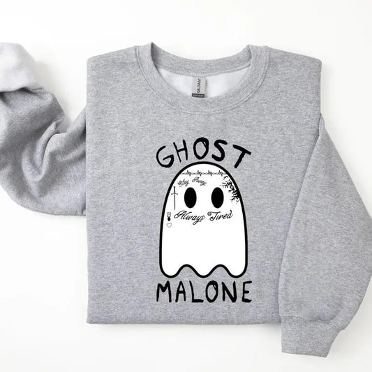 Ghost Malone Halloween Cute Boo Ghost Sweatshirt, Posty Halloween Unisex Tee Hoodie | InkThreadWorks.com
