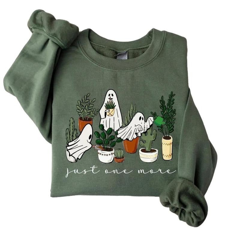 Ghost Plant Lady Sweatshirt, Just One More Plants and Ghosts Sweatshirt, Ghost Plant Shirt, Plant Lover Gift, Halloween...