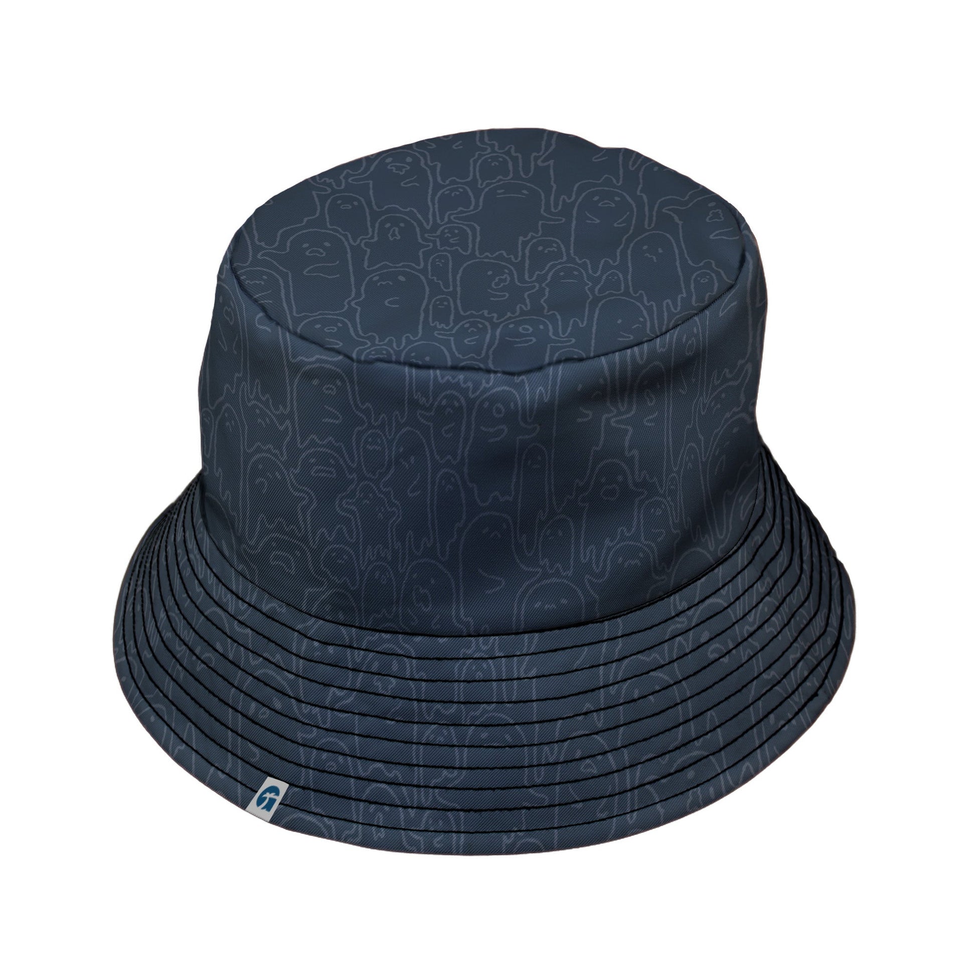 Ghost Wall Charcoal Blue Bucket Hat