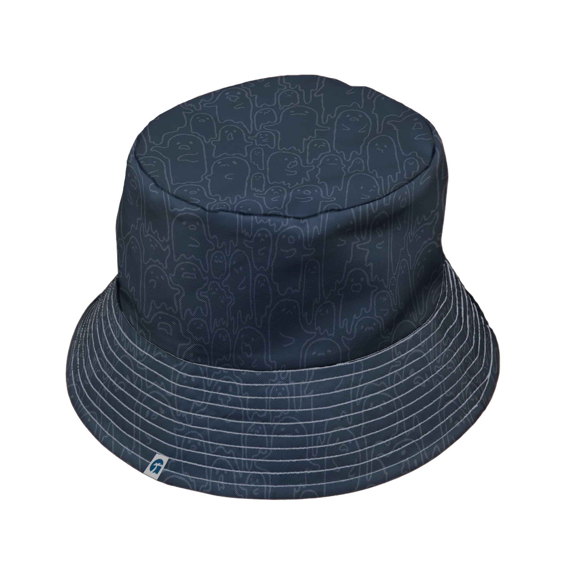 Ghost Wall Charcoal Blue Bucket Hat