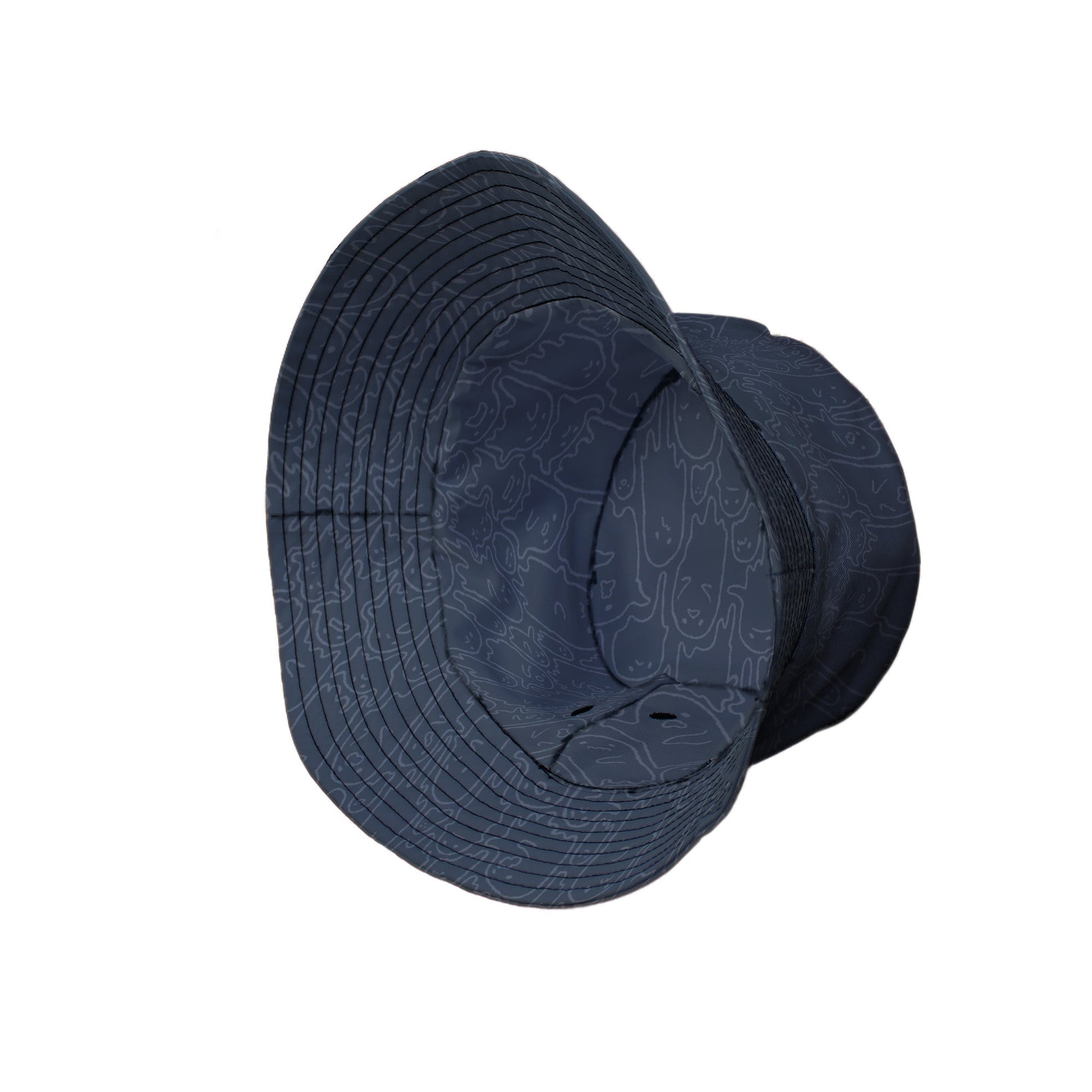 Ghost Wall Charcoal Blue Bucket Hat