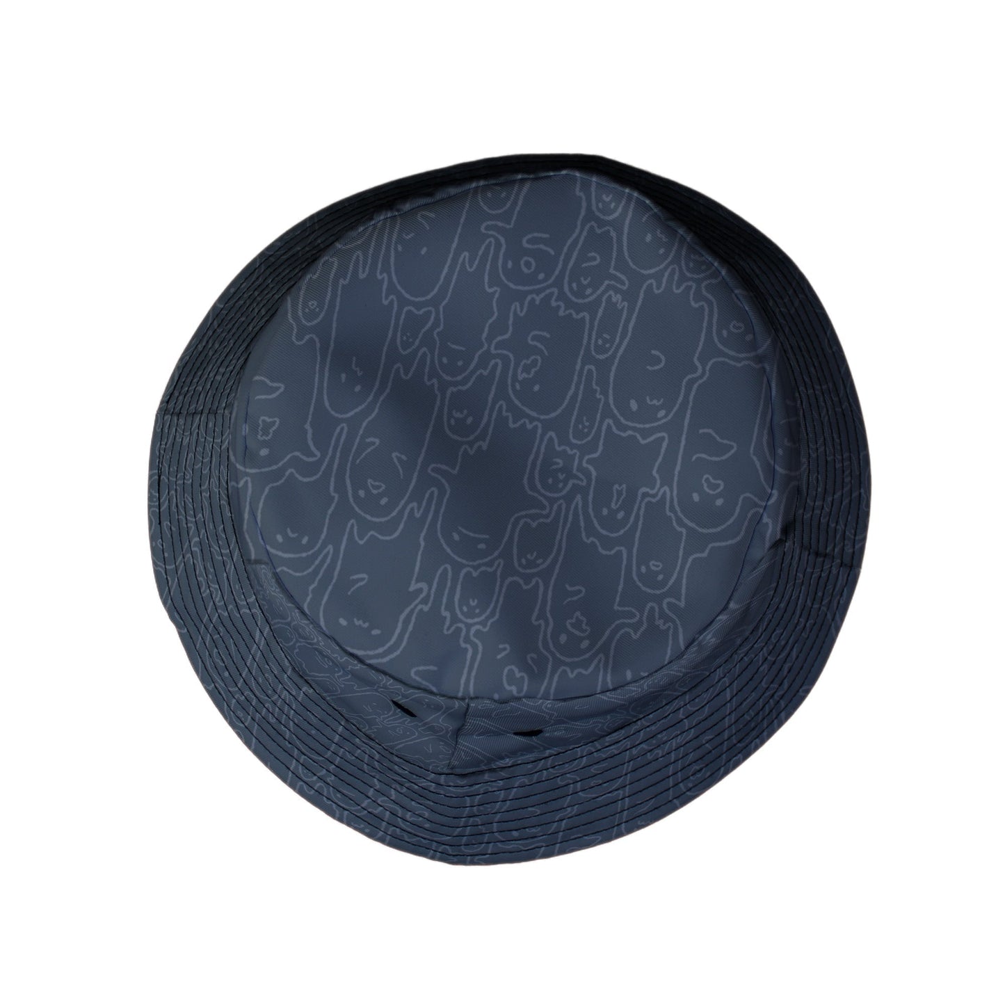 Ghost Wall Charcoal Blue Bucket Hat