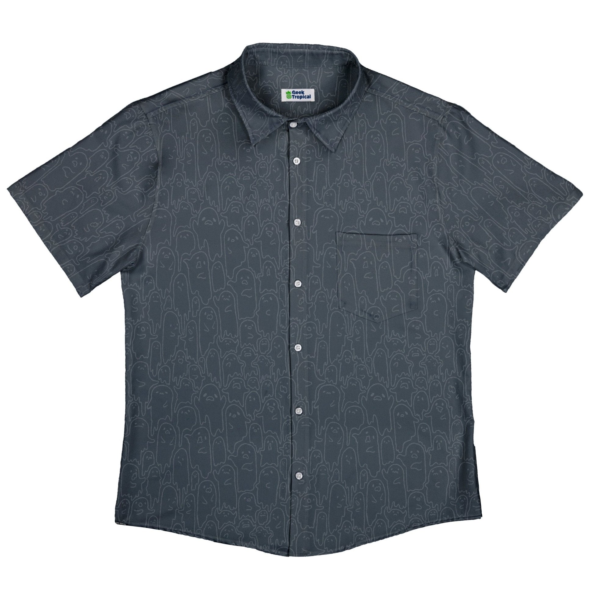 Ghost Wall Charcoal Blue Button Up Shirt