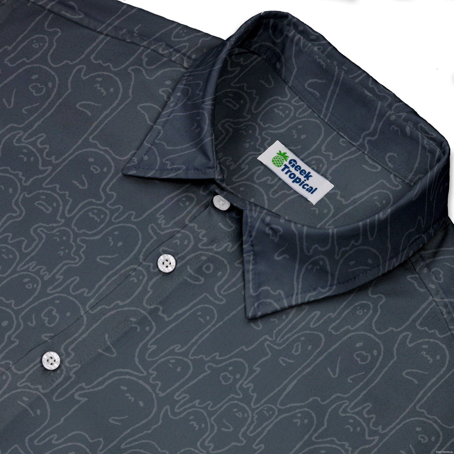 Ghost Wall Charcoal Blue Button Up Shirt