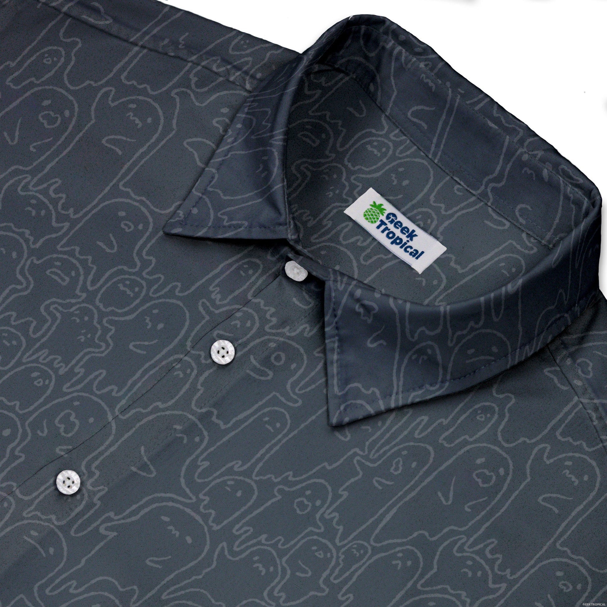 Ghost Wall Charcoal Blue Button Up Shirt