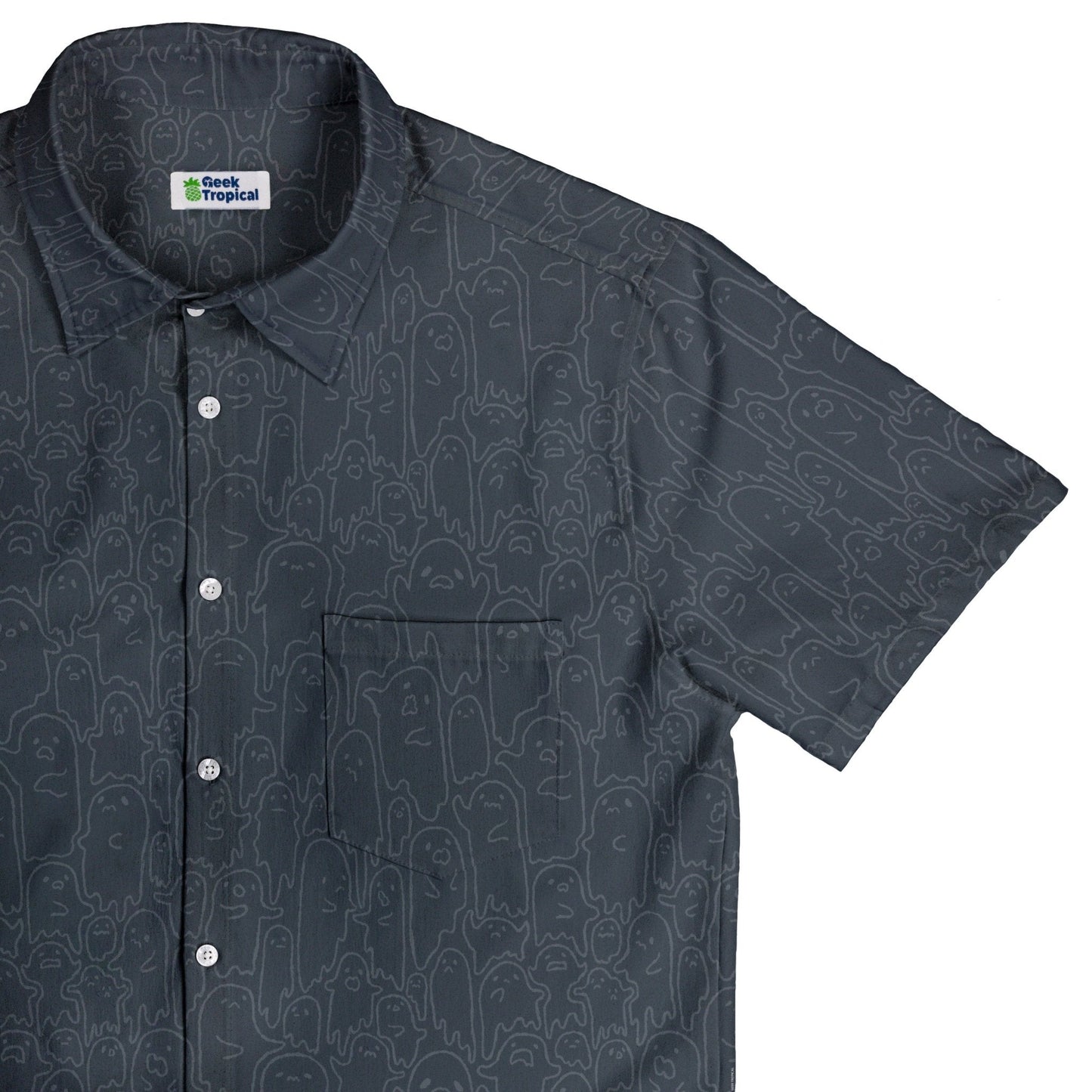 Ghost Wall Charcoal Blue Button Up Shirt