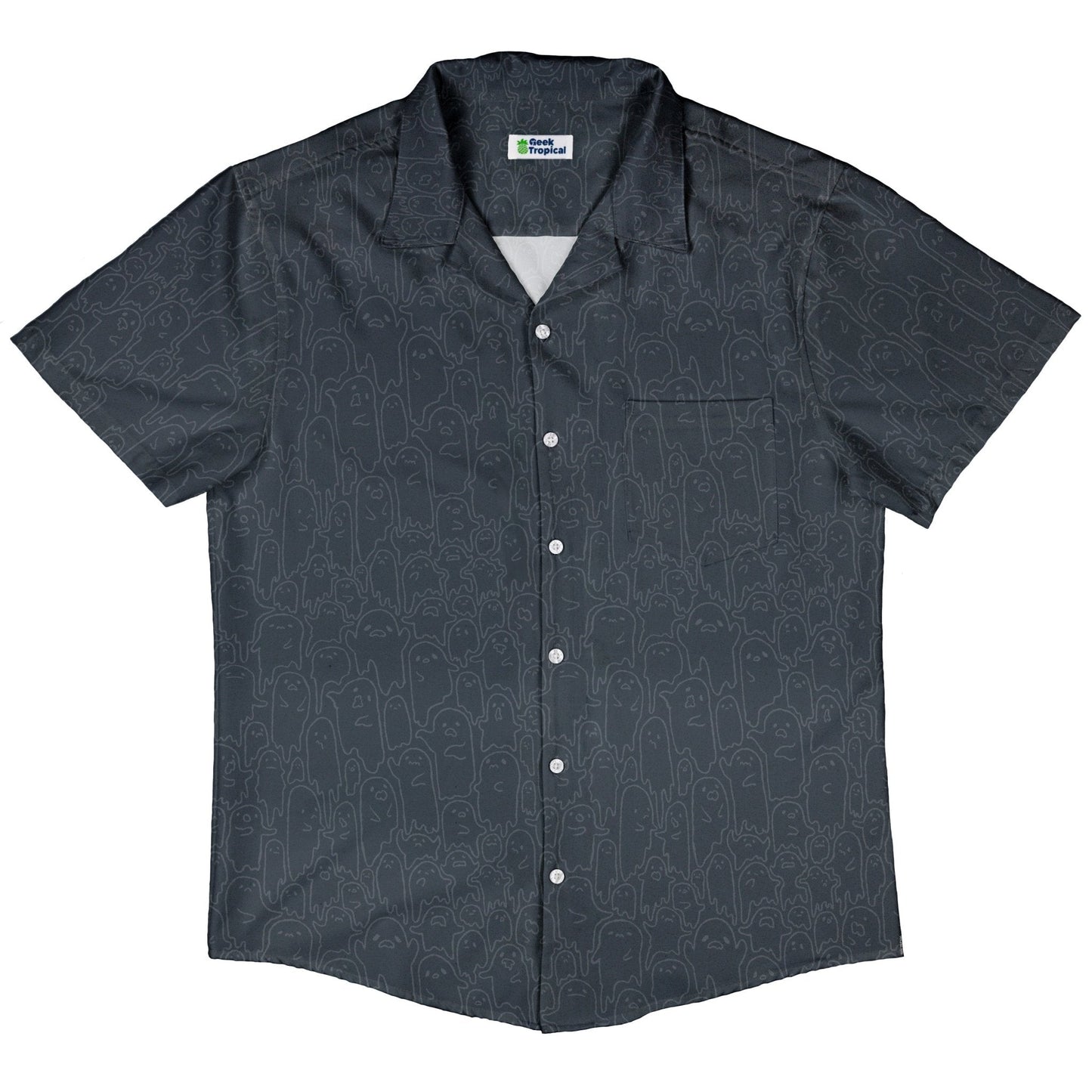 Ghost Wall Charcoal Blue Button Up Shirt