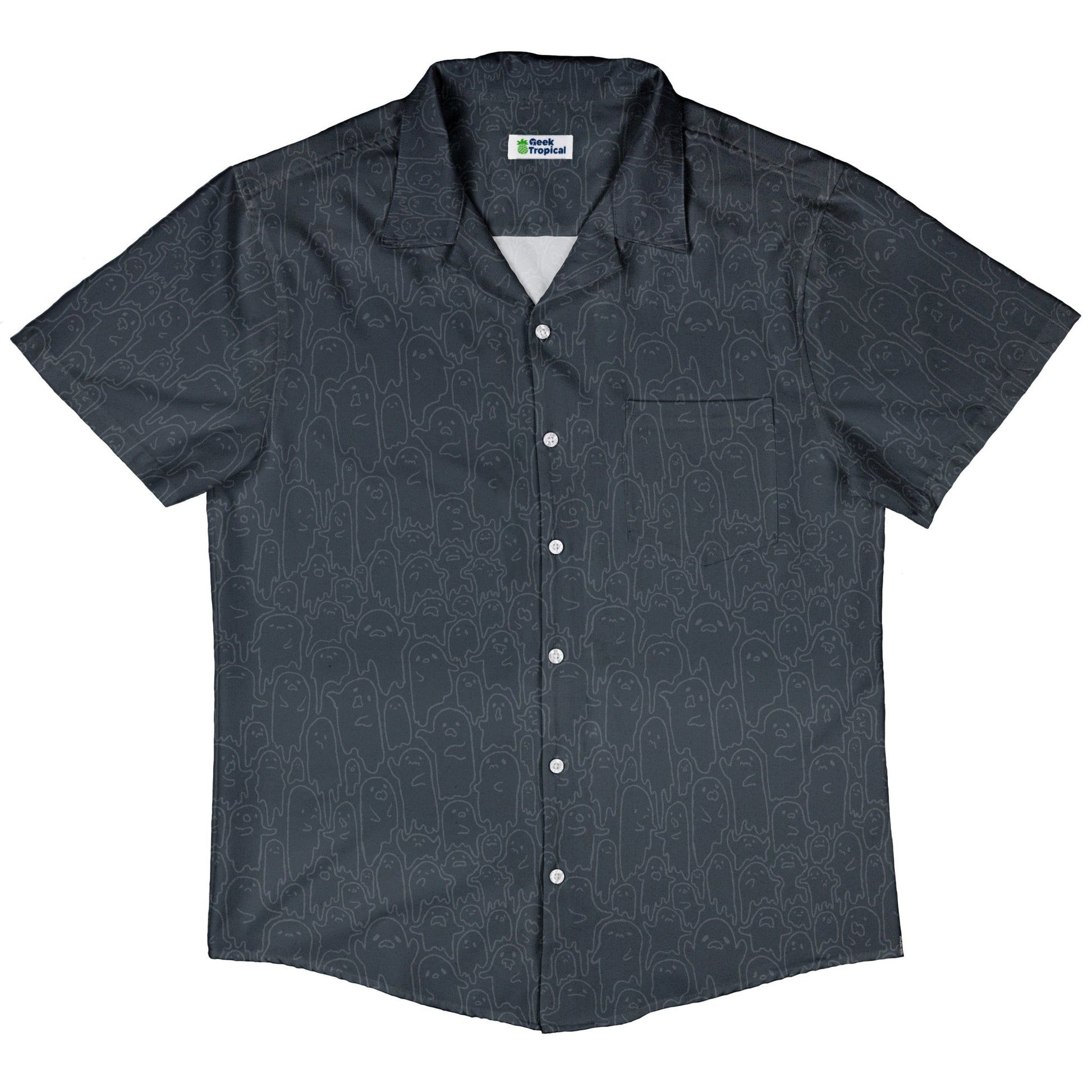 Ghost Wall Charcoal Blue Button Up Shirt