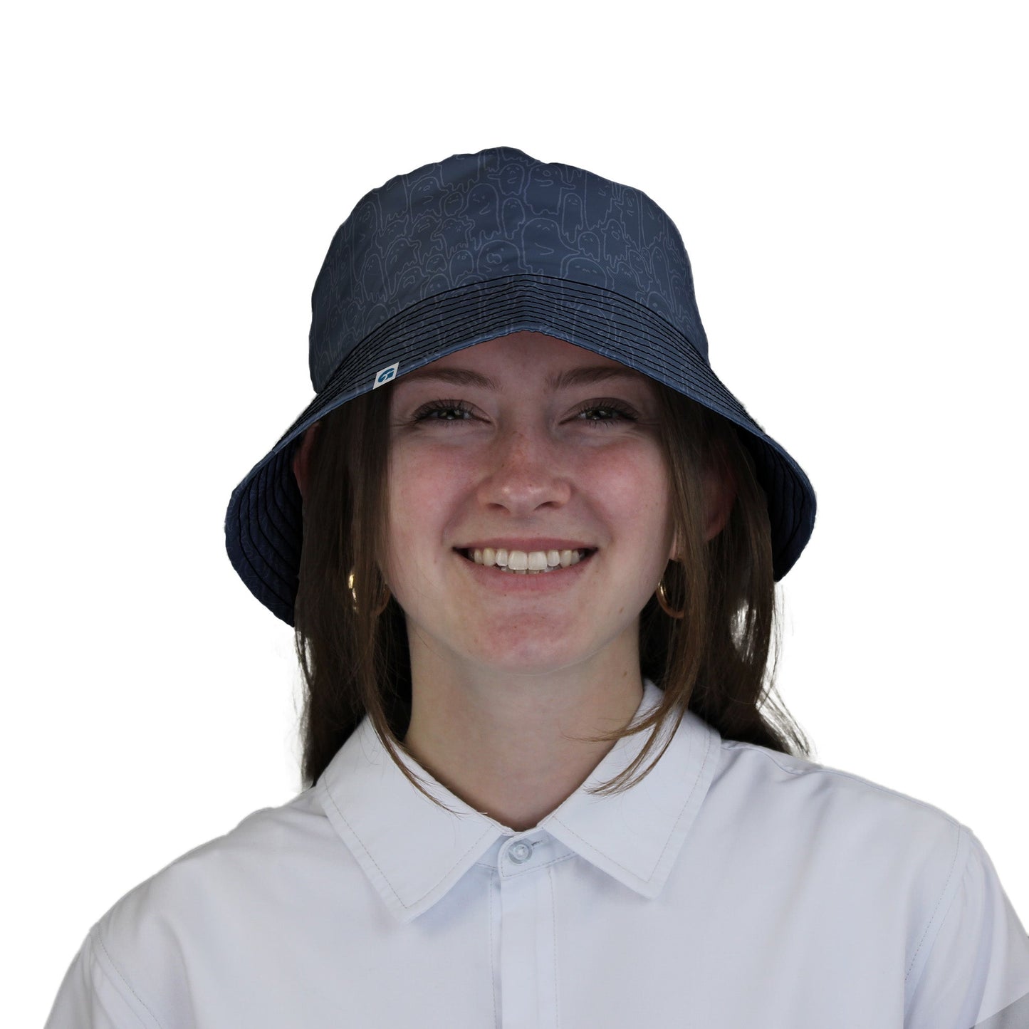Ghost Wall Charcoal Blue Bucket Hat