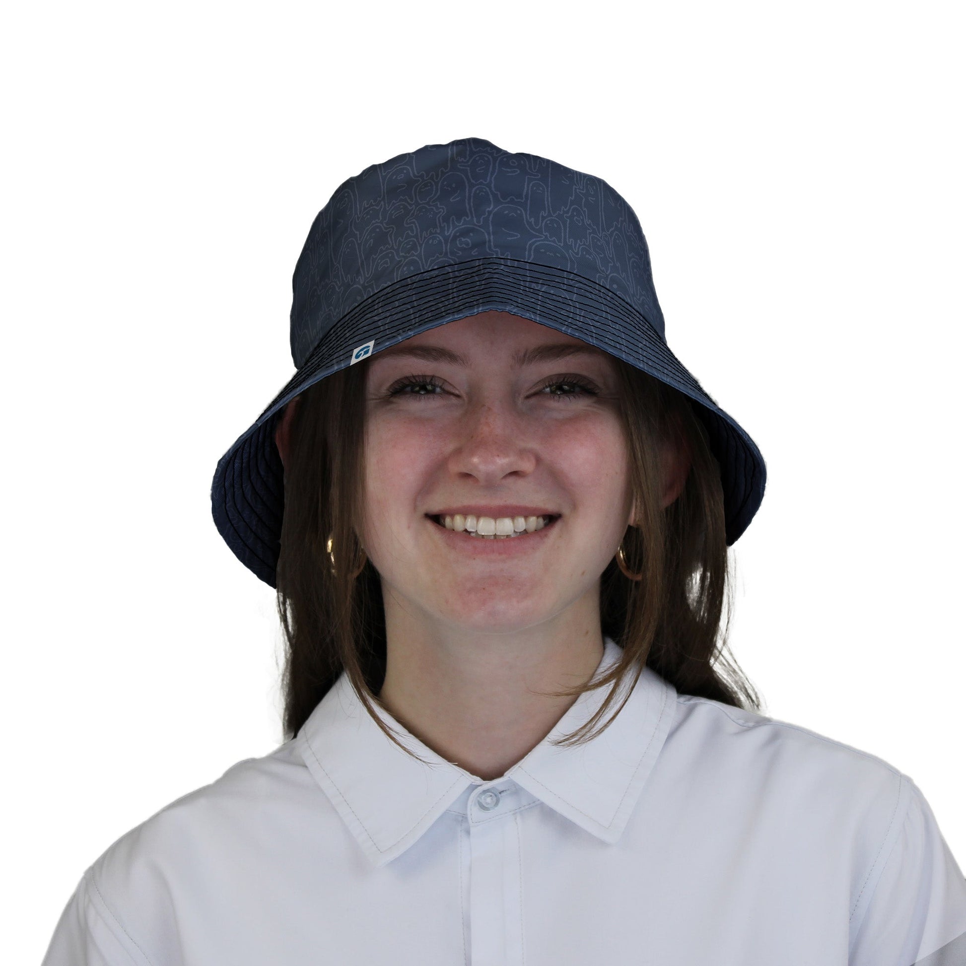 Ghost Wall Charcoal Blue Bucket Hat