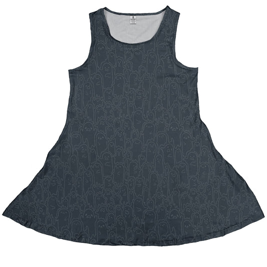 Ghost Wall Charcoal Blue Sleeveless Dress