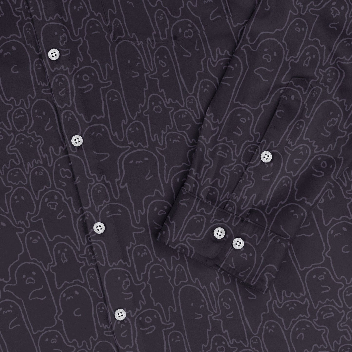 Ghost Wall Purple Long Sleeve Button Up Shirt