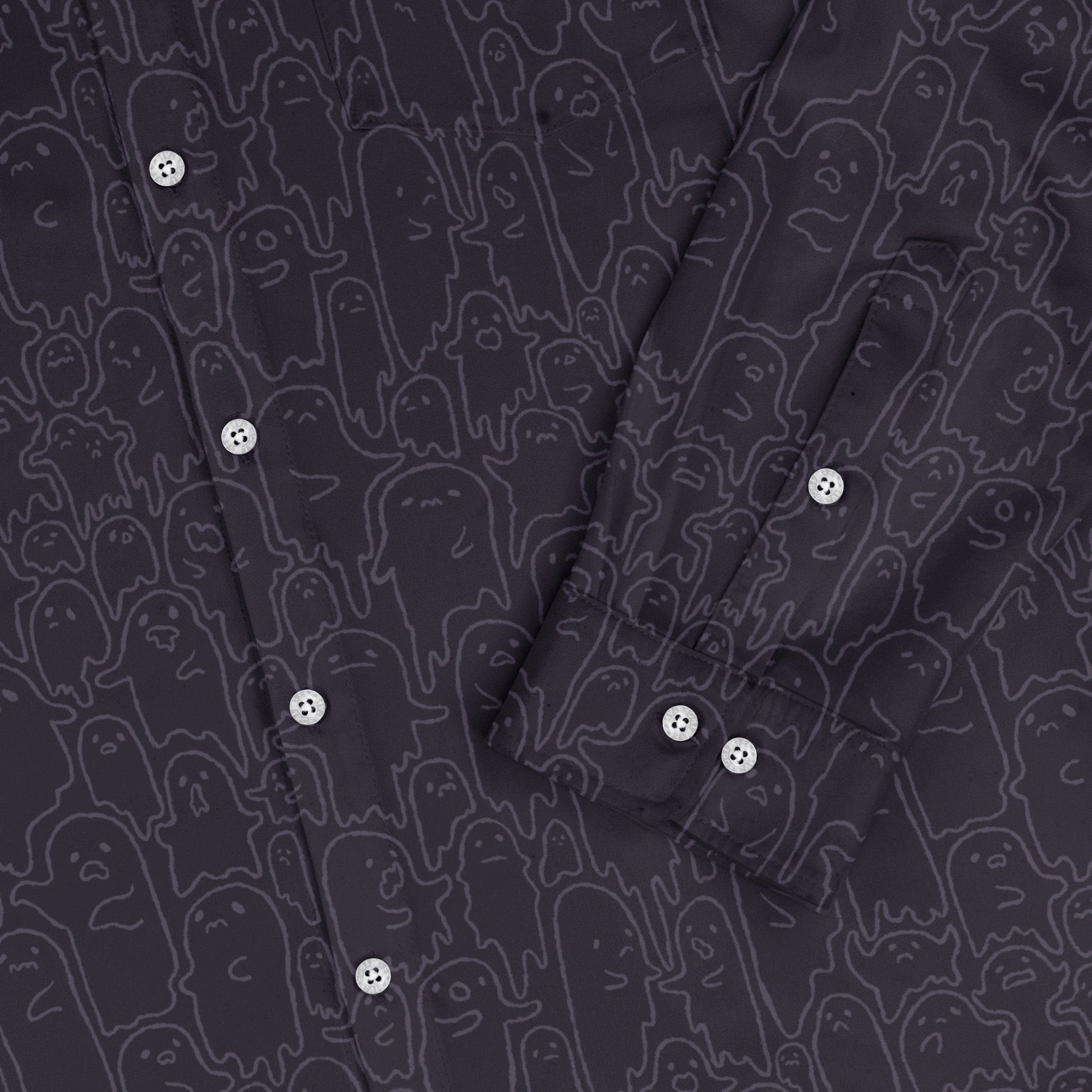 Ghost Wall Purple Long Sleeve Button Up Shirt