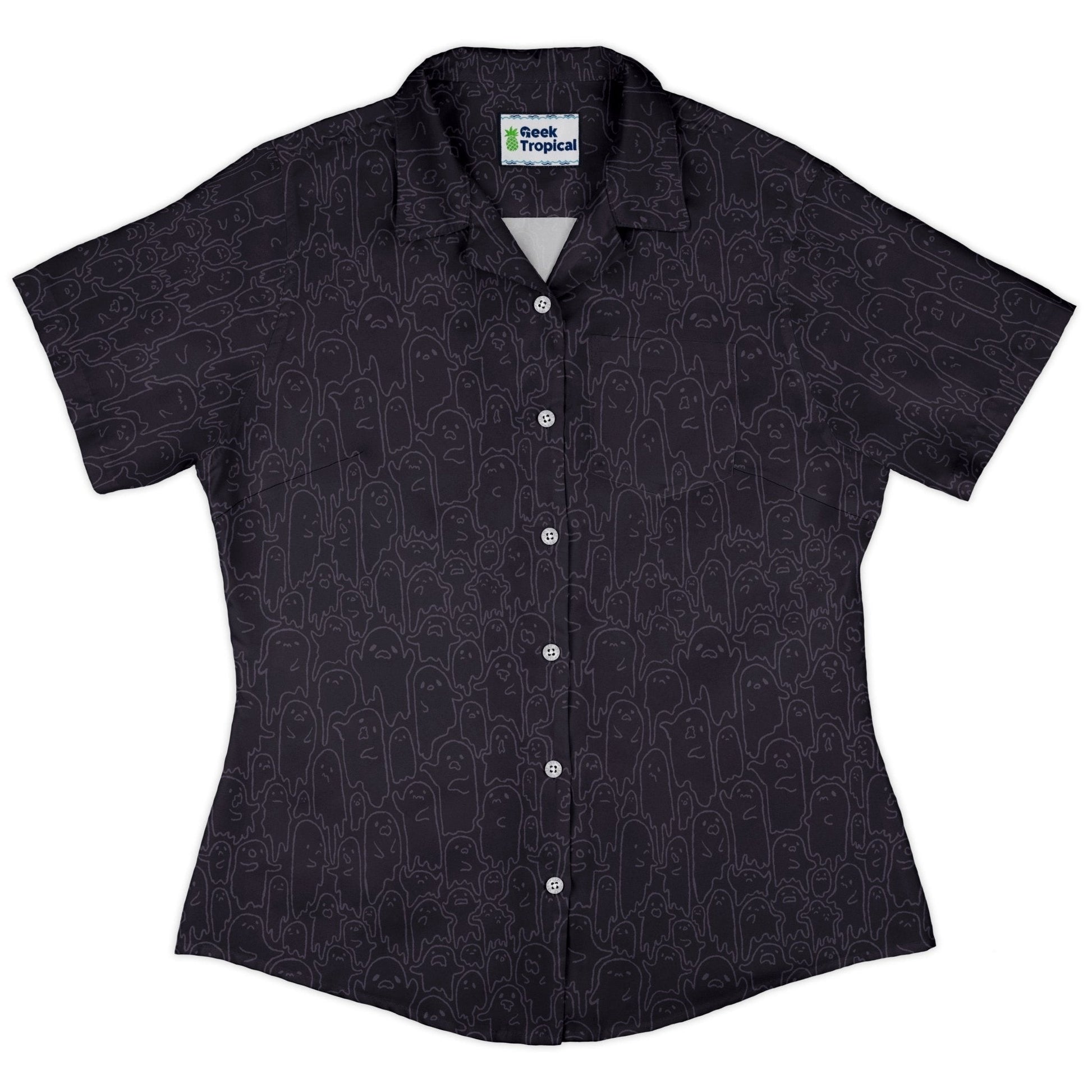Ghost Wall Purple Curvy Button Up Shirt