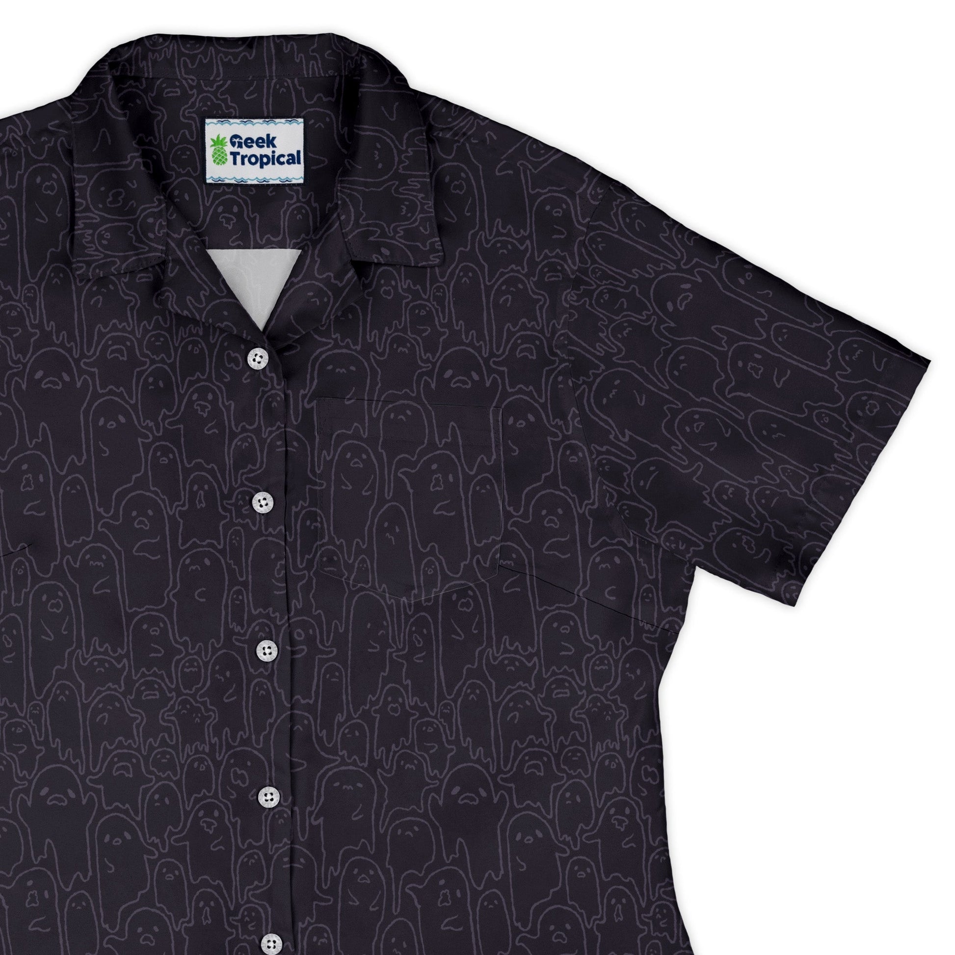 Ghost Wall Purple Curvy Button Up Shirt