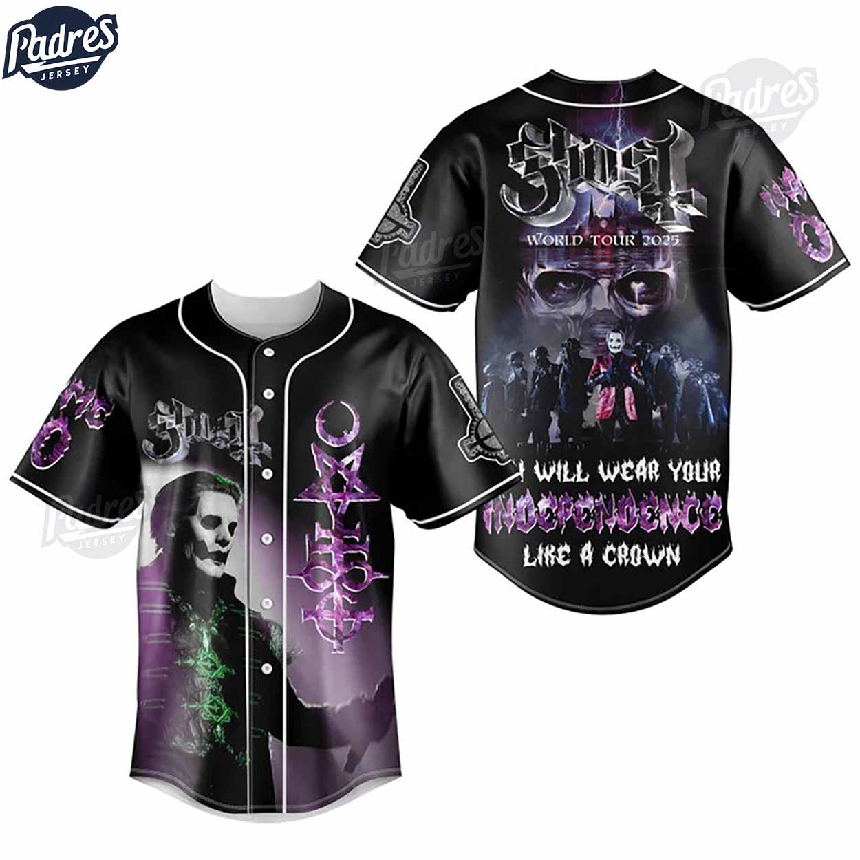 Ghost World Tour 2025 Baseball Jersey Outfit - Music Merch - Padres Jersey Oasis: Elevate Your Baseball Style Game