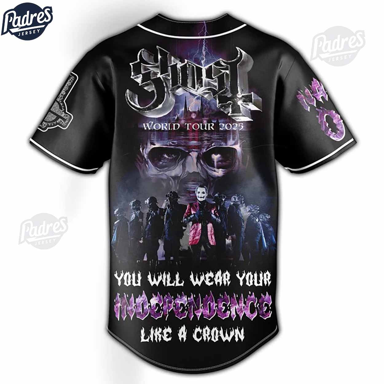 Ghost World Tour 2025 Baseball Jersey Outfit - Music Merch - Padres Jersey Oasis: Elevate Your Baseball Style Game