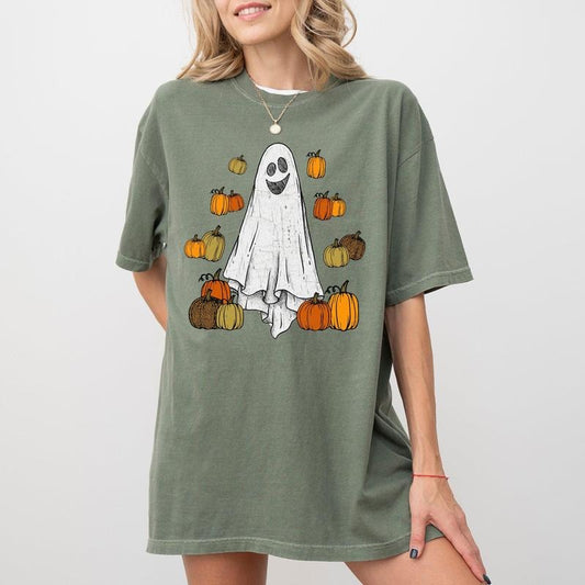 Ghost and Pumpkins, Skeleton, Ghost, Funny, Witch, Aesthetic, Meme, Halloween, Spooky, Costume, Tshirt, Women's, Comfort Colors Tee, Spooky, Tshirt, Witch, Pumpkin, Ghost, Skeleton