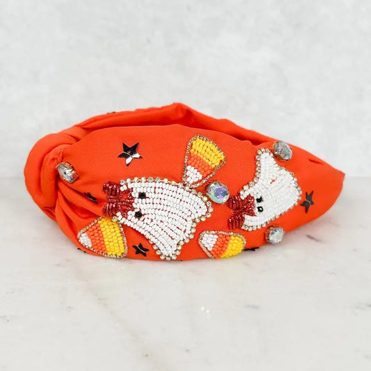 Ghostly Candy Corn Seed Bead Headband T-Shirts, Hoodie, Sweatshirt | InkThreadWorks.com
